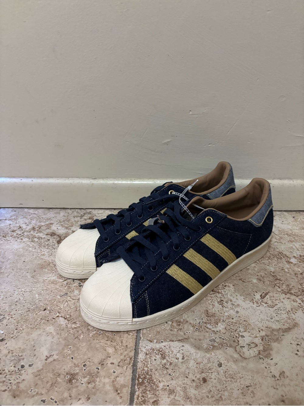 New Adidas Originals Superstar 82 Denim Cream White Shoes JH5577 Men's 12.5/13